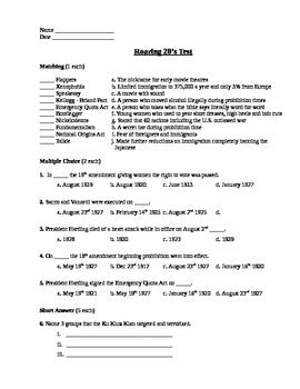 Roaring 20's Assessment (Test)