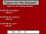 Finding Discounts and Tips Lesson w/Worksheet