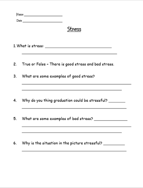FREE - Emotions: Stress Worksheet - FREE