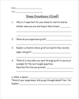 FREE - Emotions: Grief Worksheet - FREE