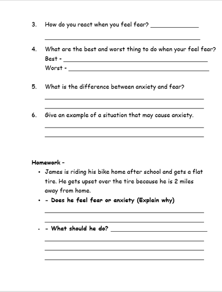 Explaining Fear Worksheet FREE - Emotions: Fear Worksheet - FREE – Engaging Einsteins