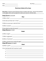 FREE - Emotions linked to Stress Jigsaw Lesson Worksheet - FREE