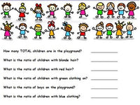 Probability Lesson - Ratios of School Children w/worksheet