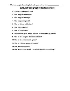 Cultural Geography Assessment Test Engaging Einsteins