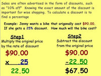 Finding Discounts Mathematics Lesson w/ worksheet