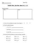 Greater than Less than; < > = Lesson w/Worksheet