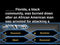Black History 1915-1945- Who wants to be a millionaire Review