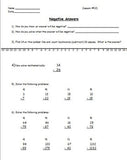 Negative Integers & Answers w/worksheet