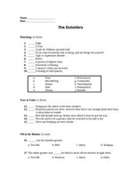The Outsiders Assessment (Test)