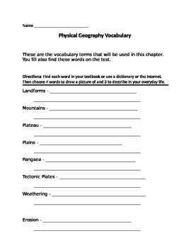 Physical Geography - Vocabulary