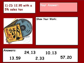 Creating Sales Tax Mathematics Lesson w/ worksheet
