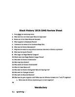 Black History 1915-1945 Assessment (Test)