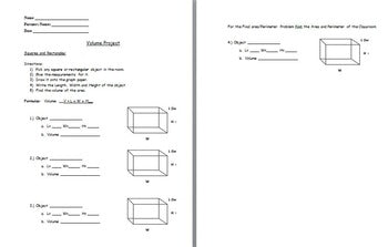Volume Math High School Project Volume Project – Engaging Einsteins