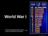 World War 1 - Who wants to be a millionaire Review