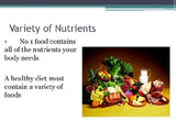 Nutrition - Essential Nutrients w/worksheet