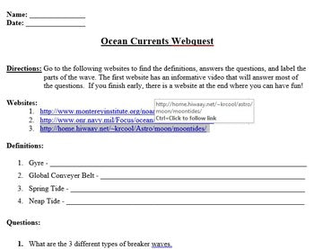 Ocean Current Webquest