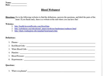 Blood WebQuest