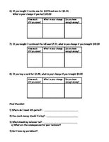 TARGET GIFT CARD Worksheet; Real World Math; CBI