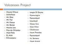 Volcanoes Research Project